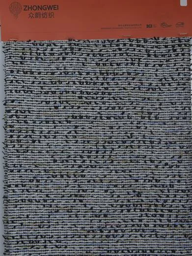 Photo du tissu Tweed noir et blanc mélangé laine, référence ZW-F3026