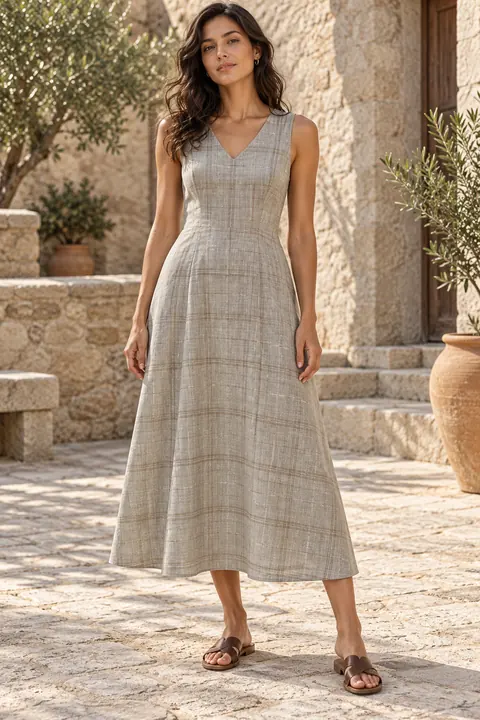AI garment concept: Sleeveless midi dress · ZW-W3468 using ZW-W3468