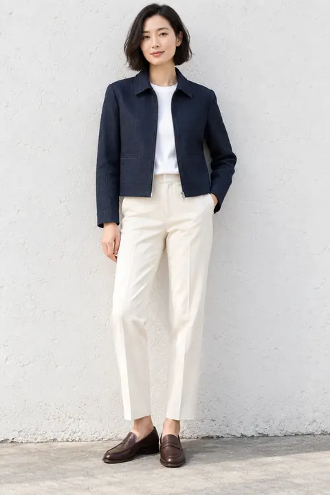 AI garment concept: Cropped zip jacket · ZW-W3056 using ZW-W3056