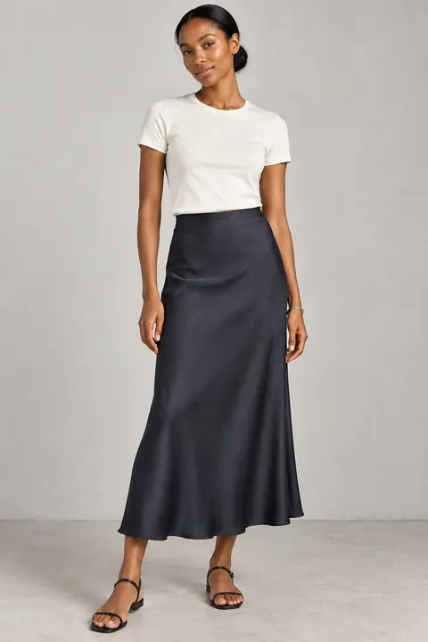 AI garment concept: Bias-cut satin skirt · YW-1010 using YW-1010