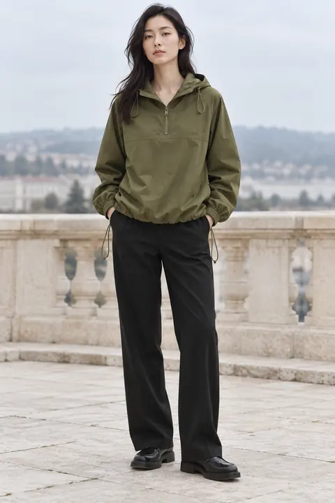 AI garment concept: Half-zip pullover · ZW-S6315 using ZW-S6315