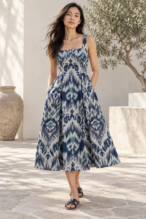 AI garment concept: Sleeveless midi dress · ZW-J2175 using ZW-J2175
