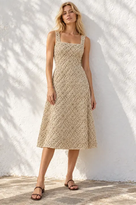 AI garment concept: Sleeveless midi dress · ZW-F5050 using ZW-F5050
