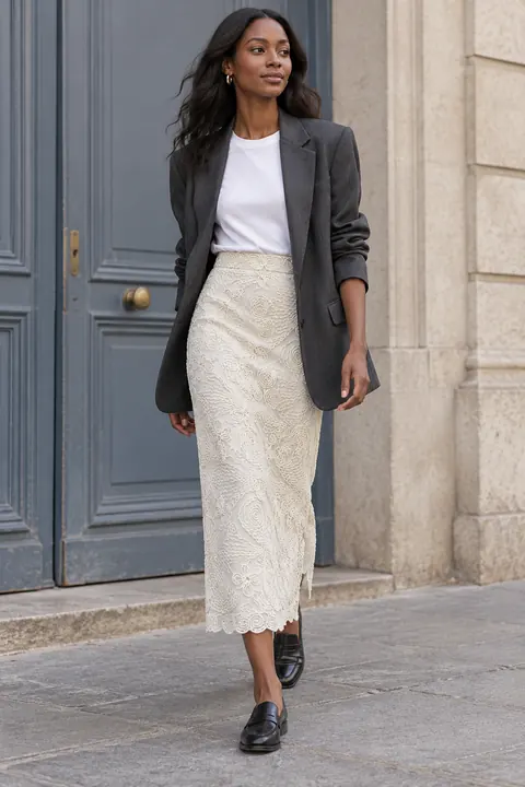 AI garment concept: Midi skirt · ZW-F5049 using ZW-F5049
