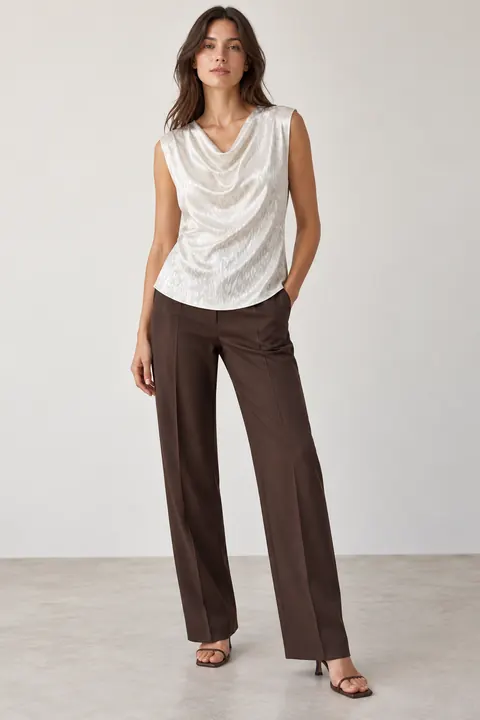 AI garment concept: Draped-neck top · ZW-W3717 using ZW-W3717
