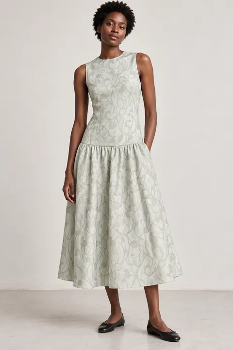 AI garment concept: Drop-waist dress · ZW-J2214 using ZW-J2214