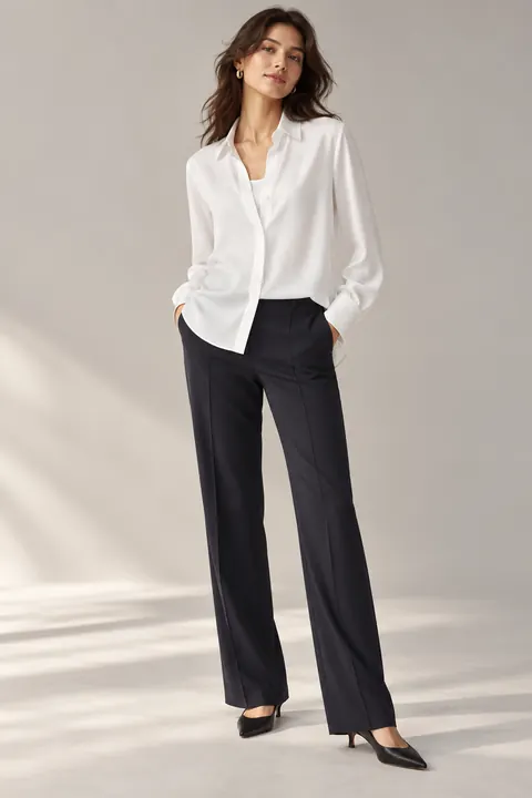 AI garment concept: White silk blouse · ZW-W3692 using ZW-W3692