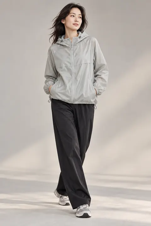 AI garment concept: Light gray packable jacket · ZW-W3481 using ZW-W3481