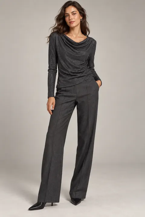 AI garment concept: Black metallic knit top · ZW-K2337 using ZW-K2337