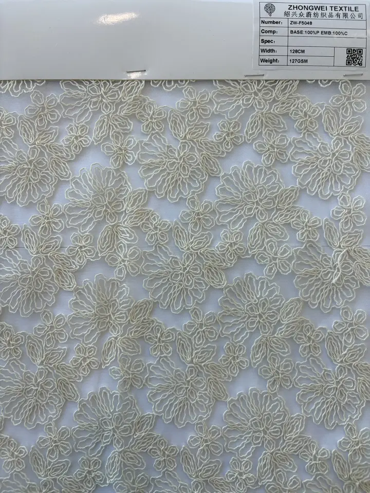 Large Floral Cord Embroidered Mesh · ZW-F5048