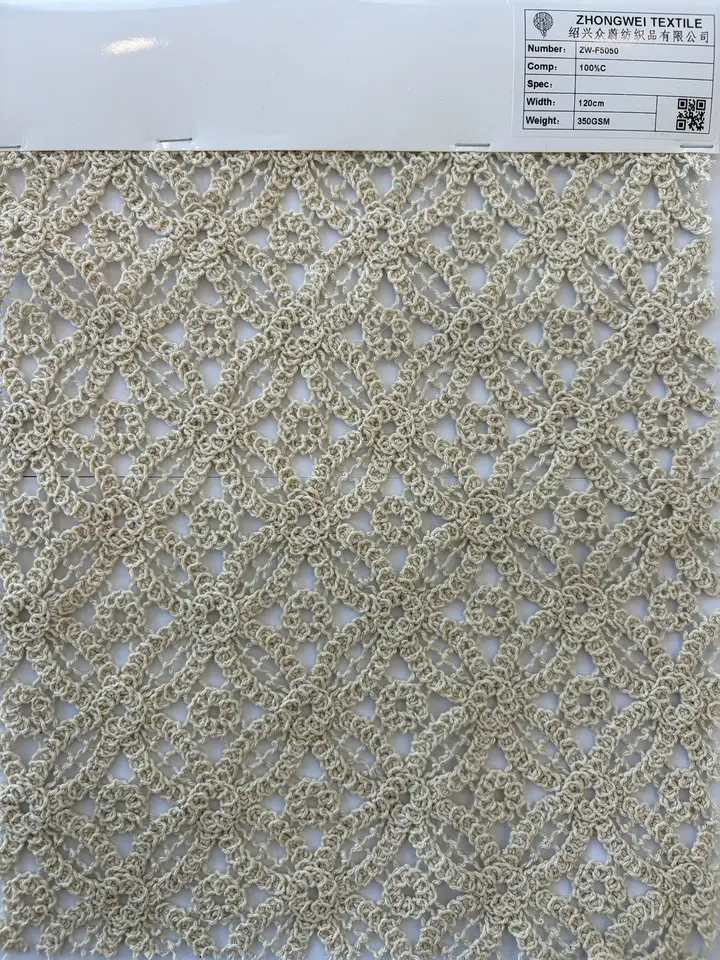 Heavy Cotton Openwork Lace Fabric · ZW-F5050