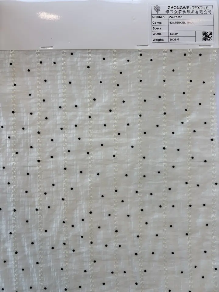 Polka-Dot Stripe Tencel-Blend Fabric · ZW-F5058