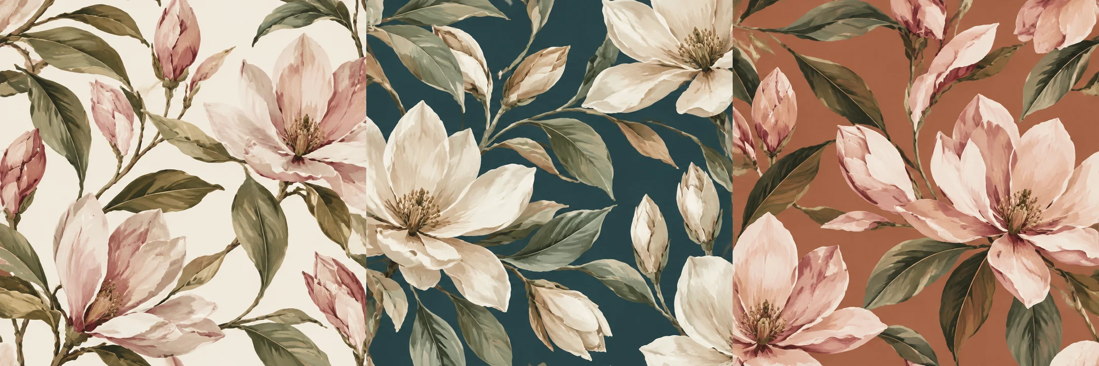 Painted magnolia · AI design · physical trial pending