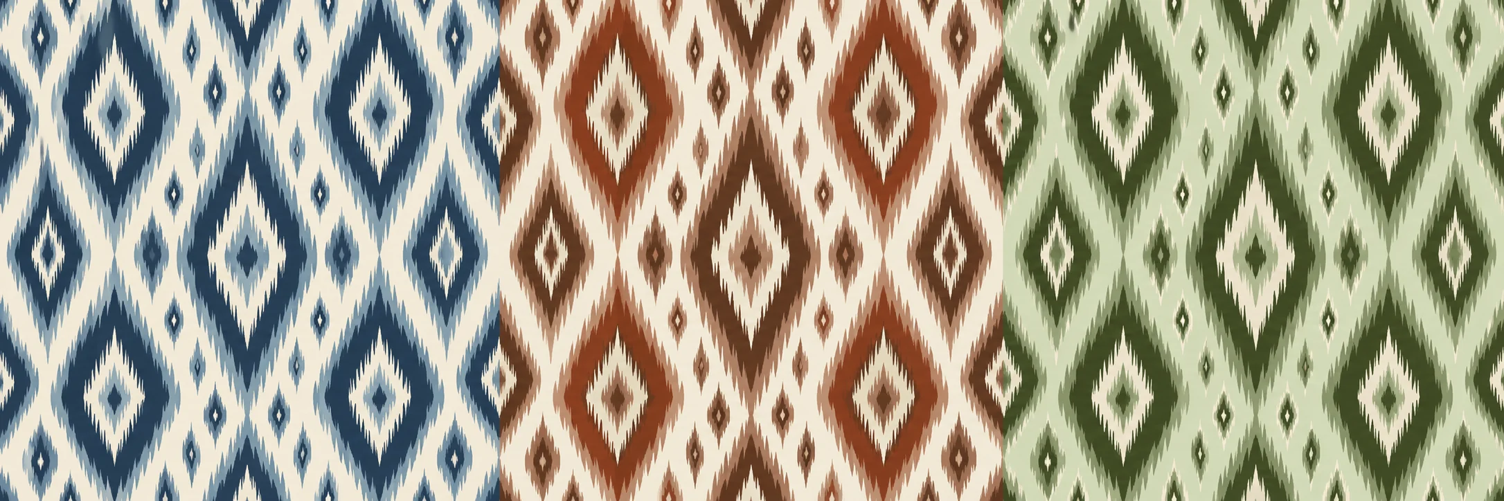 Ikat-inspired diamonds · AI design · physical trial pending