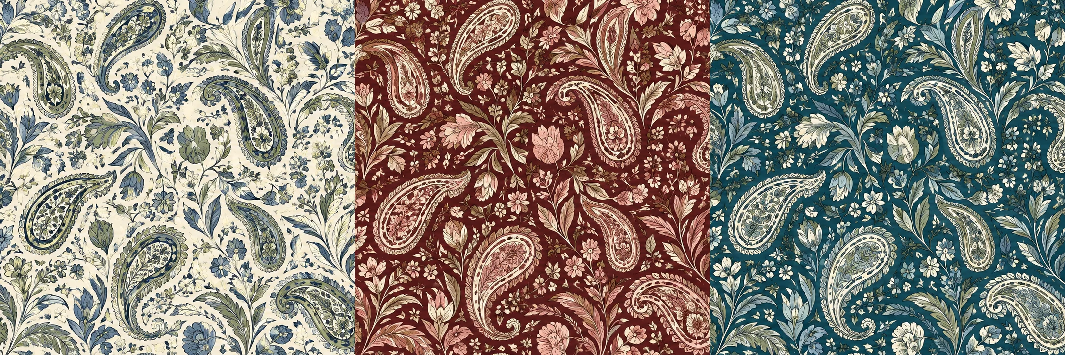 Botanical paisley · AI design · physical trial pending
